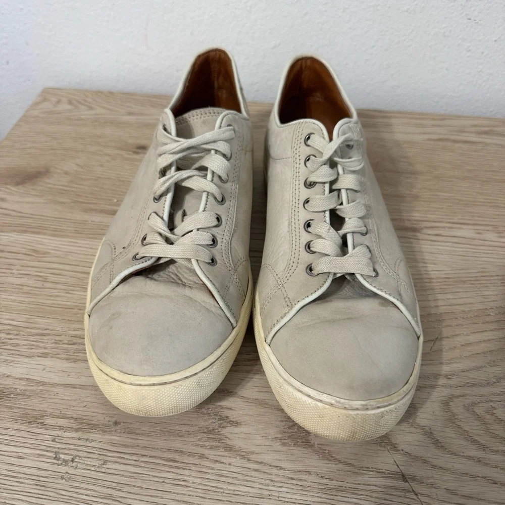 Frye Griege‎ Beige Leather Lace Up Sneakers Mens Size 11.5 Style 07004
